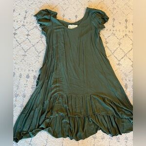Olive Green Farmhouse Frocks Swing Dress